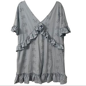 ASOS Tall Baby Blue Cut-out Ruffle Mini Dress Boho Cottage Women’s size